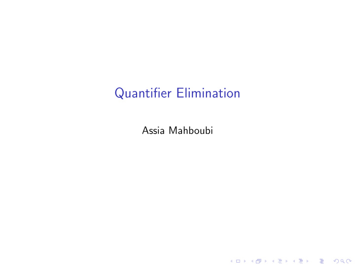 quantifier elimination