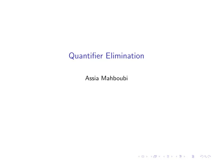 quantifier elimination
