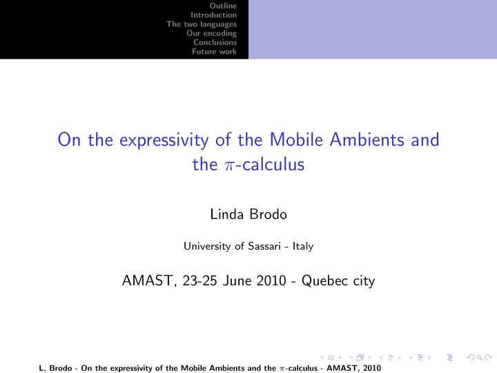 on the expressivity of the mobile ambients and the