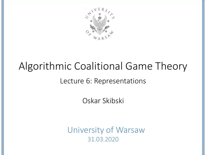 algorithmic coalitional game theory