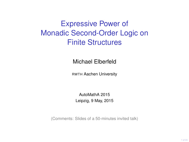 expressive power of monadic second order logic on finite