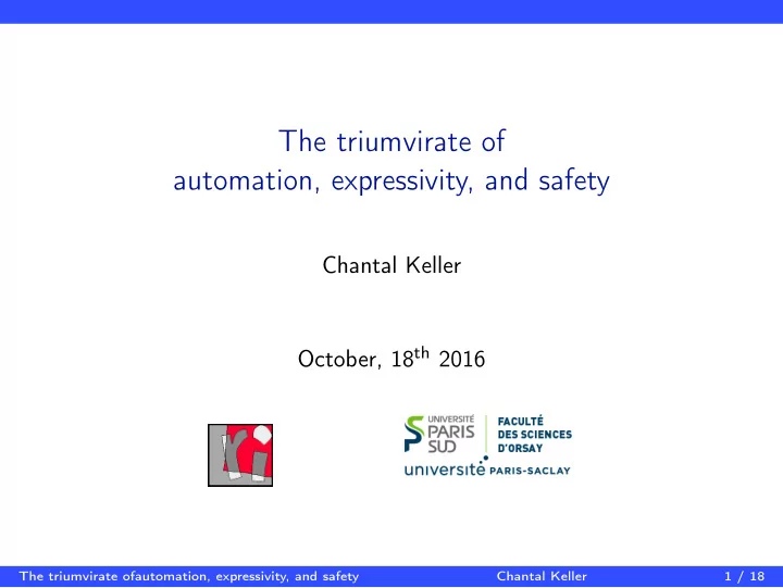 the triumvirate of automation expressivity and safety