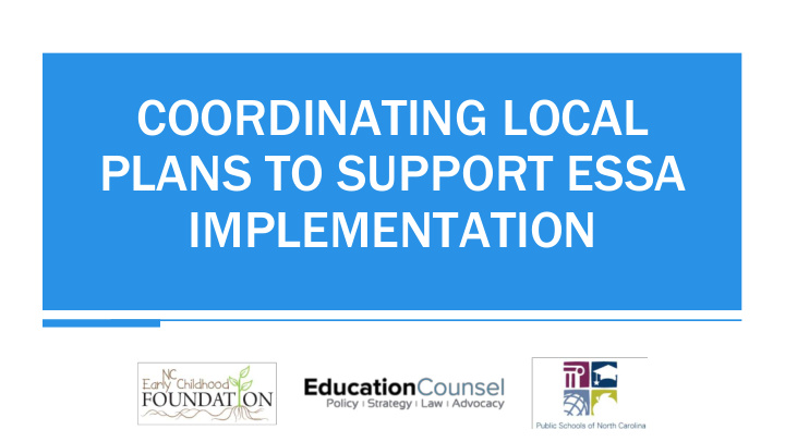 plans to support essa implementation welcome