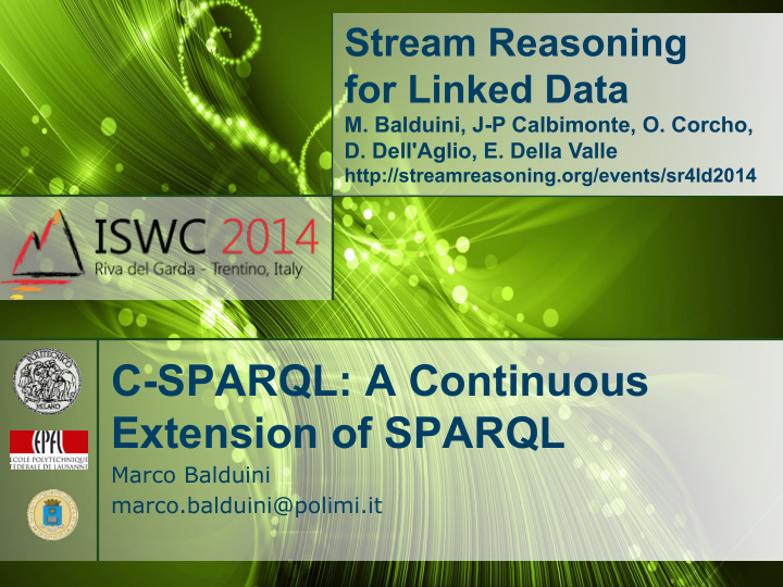 c sparql a continuous extension of sparql