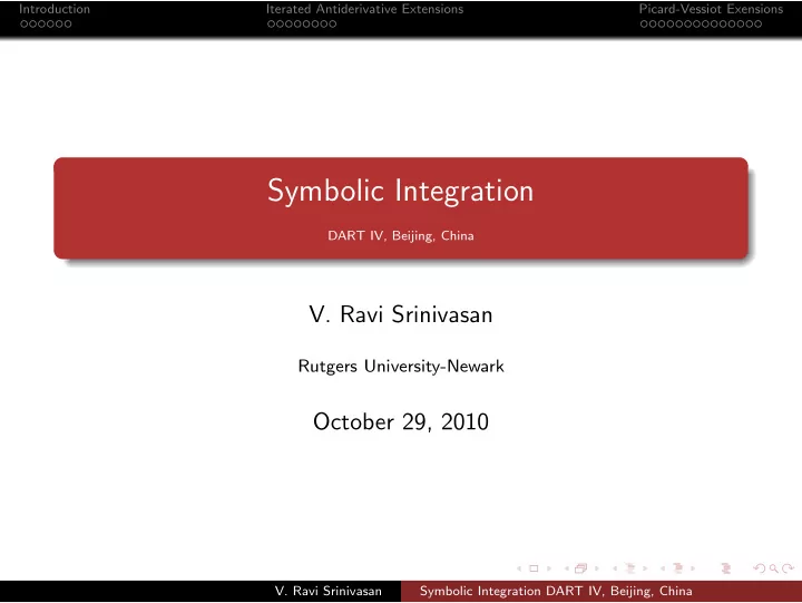 symbolic integration