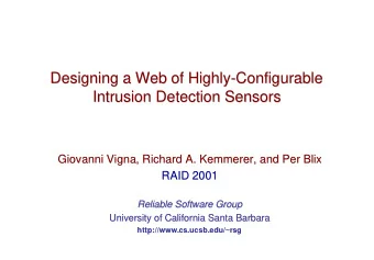 Designing a Web of Highly-Configurable  Designing a Web of Highly-Configurable  Intrusion Detection