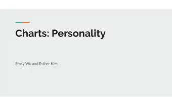 Charts: Personality  Emily Wu and Esther Kim  Roadmap of Presentation  1.  Recap of Project and