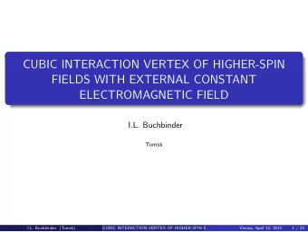 CUBIC INTERACTION VERTEX OF HIGHER-SPIN  FIELDS WITH EXTERNAL CONSTANT  ELECTROMAGNETIC FIELD  I.L.