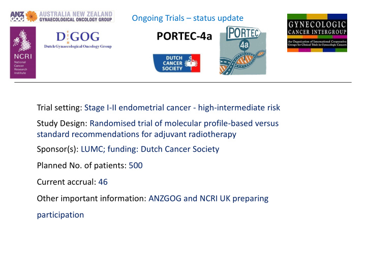 portec 4a trial setting stage i ii endometrial cancer