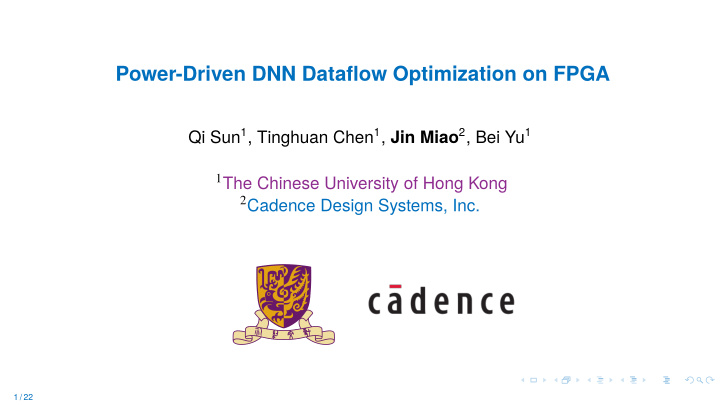 power driven dnn dataflow optimization on fpga