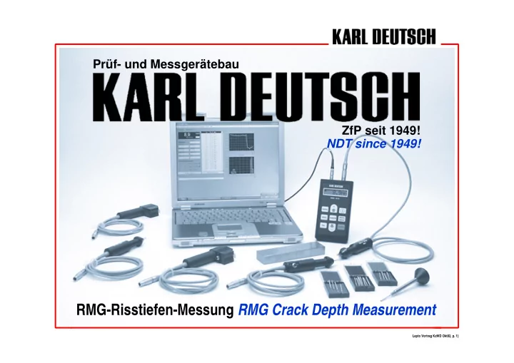 rmg risstiefen messung rmg crack depth measurement