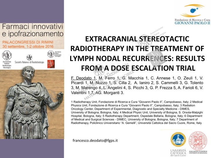 extracranial stereotactic radiotherapy in the treatment