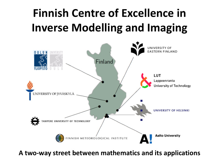 finnish centre of excellence in inverse modelling and