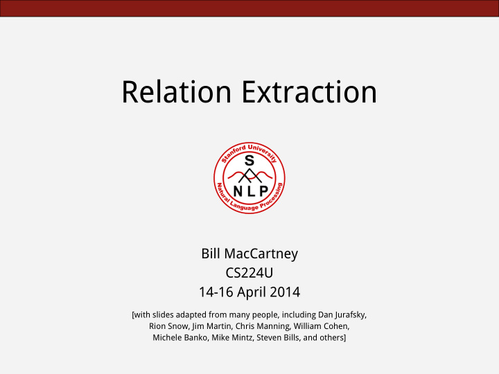 relation extraction