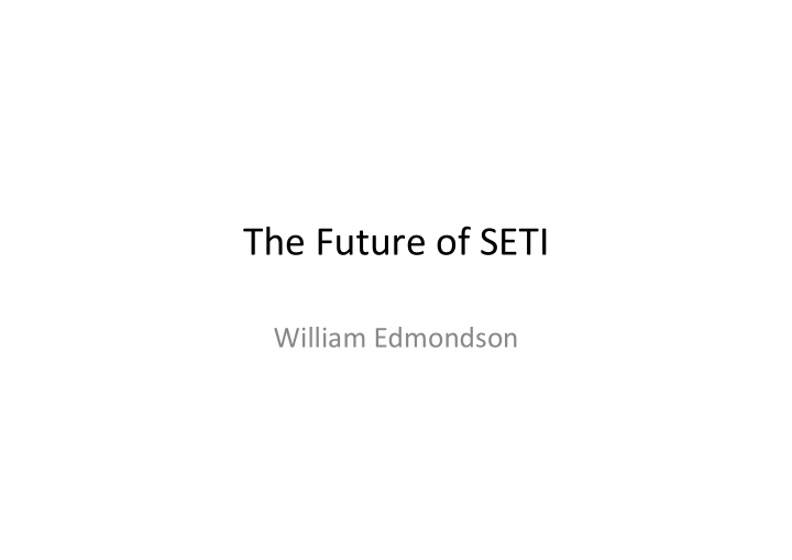 the future of seti