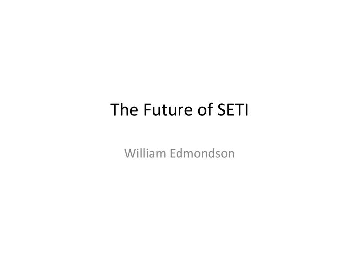 the future of seti