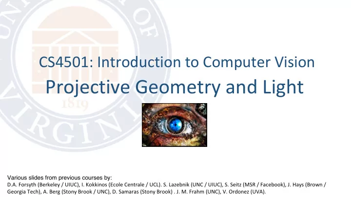 projective geometry and light
