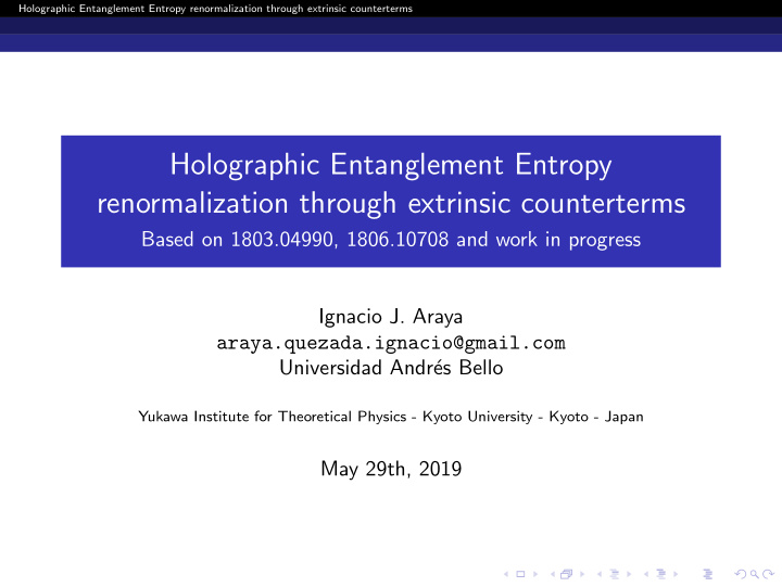 holographic entanglement entropy renormalization through