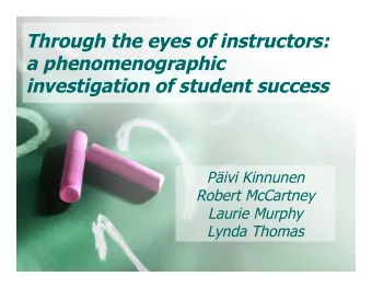 Through the eyes of instructors:  a phenomenographic  investigation of student success  Pivi