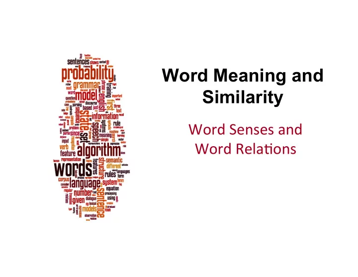 word meaning and similarity