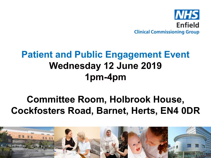 patient and public engagement event wednesday 12 june