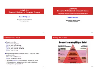 COMP 516  COMP 516  Research Methods in Computer Science  Research Methods in Computer Science