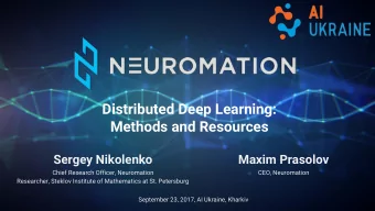 Distributed Deep Learning:  Methods and Resources  Sergey Nikolenko  Maxim Prasolov  Chief Research