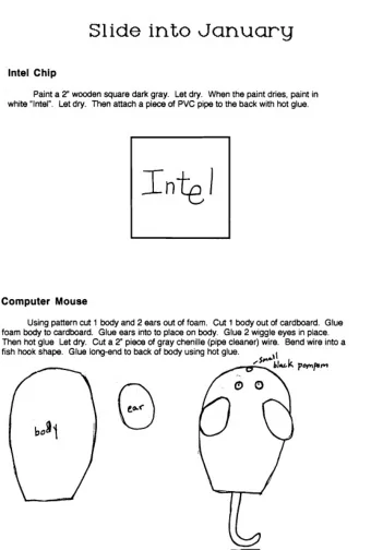 Slide into January  Intel Chip Paint a 2&quot; wooden square dark gray. Let dry. When the paint