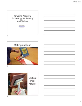 Making an ILean  2  Vertical  iPad  mount  3  1  2/19/2020  Portable  scan and  read station  for a