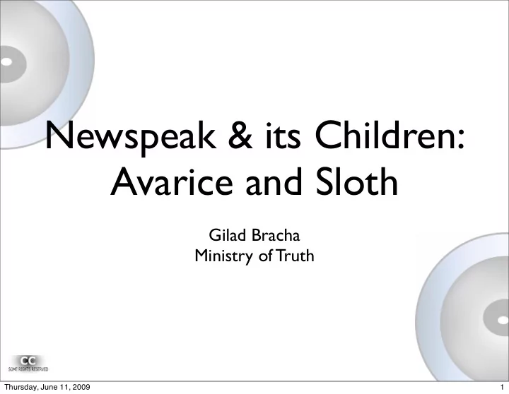 newspeak its children avarice and sloth