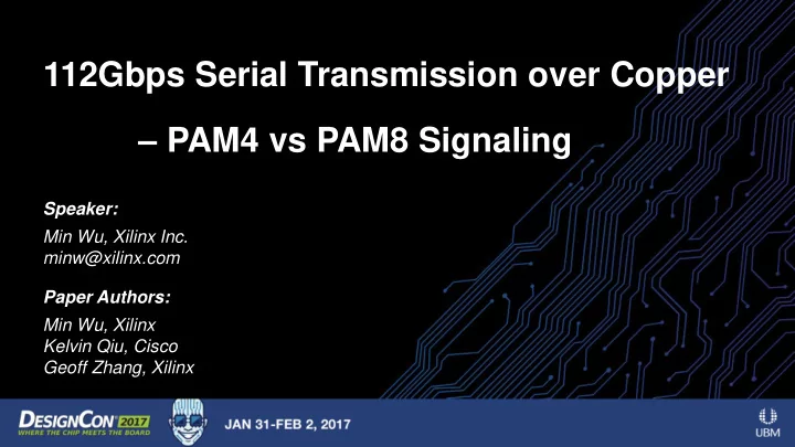 112gbps serial transmission over copper