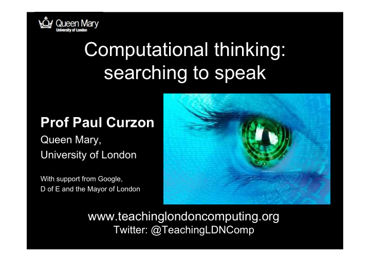 computational thinking searching to speak