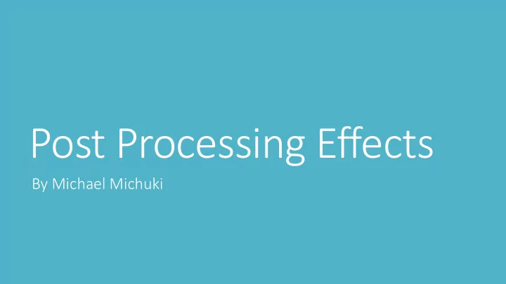 post processing effects