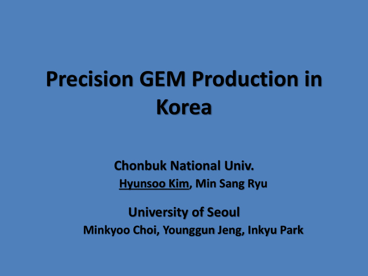 precision gem production in korea