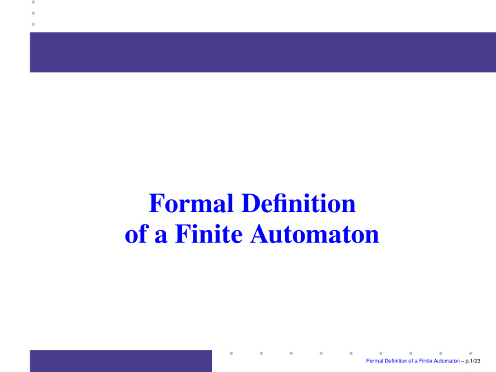 formal definition of a finite automaton