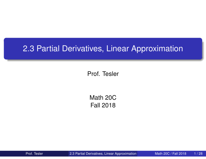 2 3 partial derivatives linear approximation