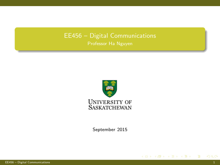 ee456 digital communications
