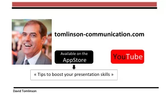 YouTube  AppStore   Tips to boost your presentation skills   David Tomlinson