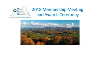 2018  2018 Membership Meetin  ing  and Awards Ceremony  THANK  THANK Y  YOU  OU TO  O OU  OUR SPO