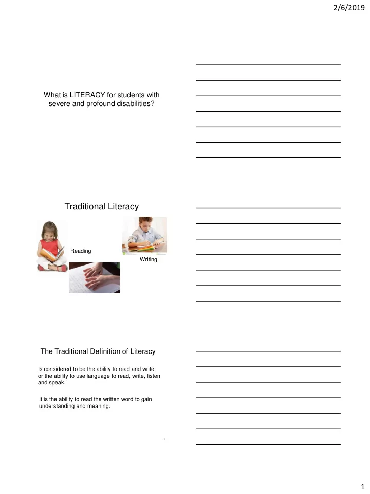 traditional literacy