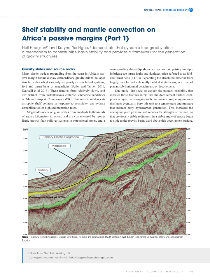 shelf stability and mantle convection on africa s passive