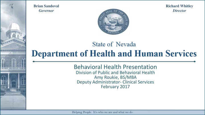 behavioral health presentation