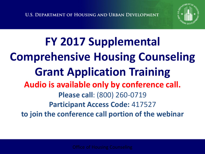 fy 2017 supplemental comprehensive housing counseling