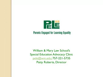 Patty Roberts, Director  Myth  ESY is just about regression and  recoupment  Step #1  Download the