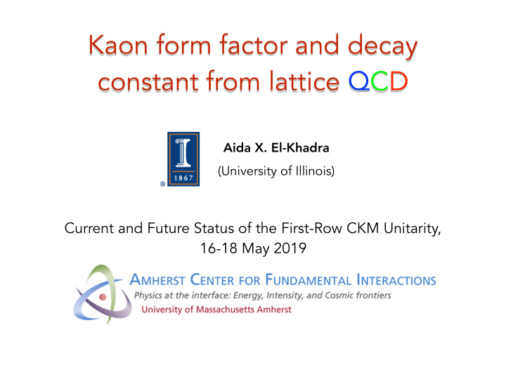 kaon form factor and decay constant from lattice qcd