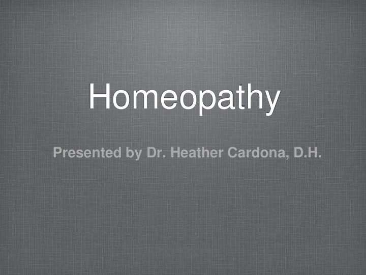 homeopathy