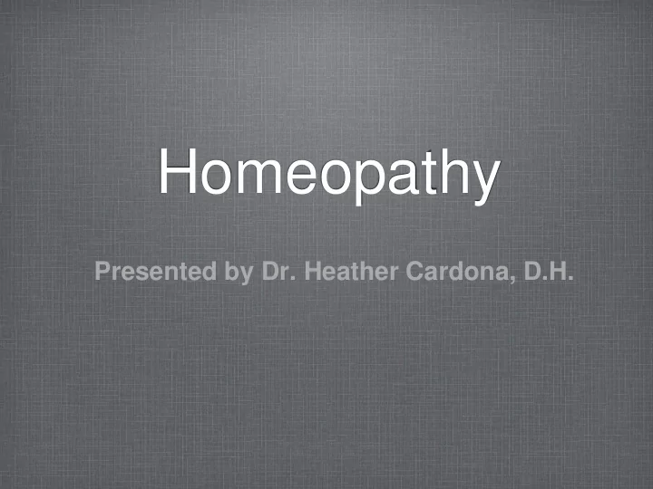 homeopathy