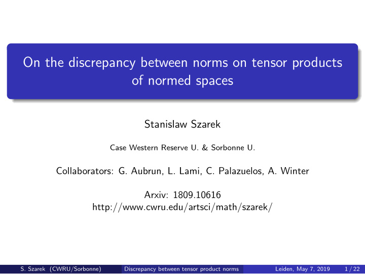 on the discrepancy between norms on tensor products of