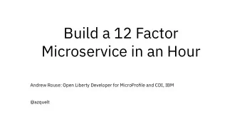 B  u  i  l  d  a  1  2  F  a  c  t  o  r  M  i  c  r  o  s  e  r  v  i  c  e  i  n  a  n  H  o  u