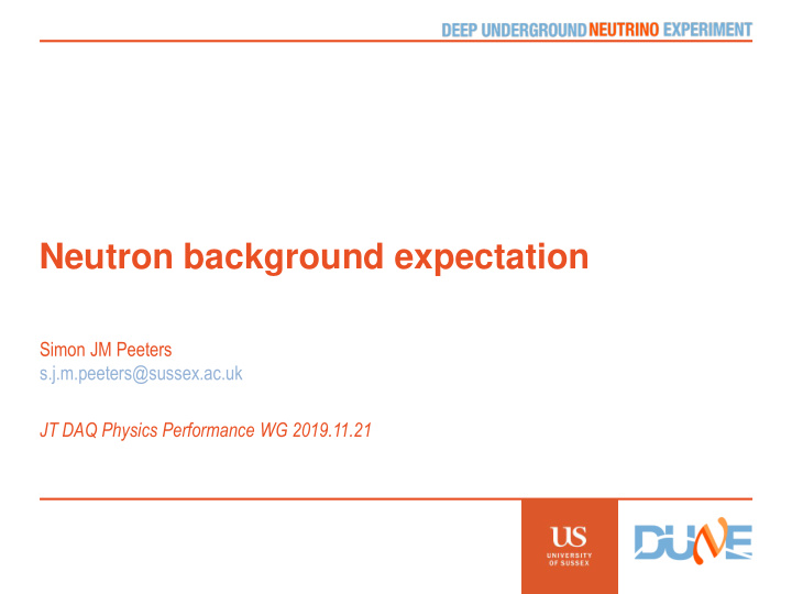 neutron background expectation